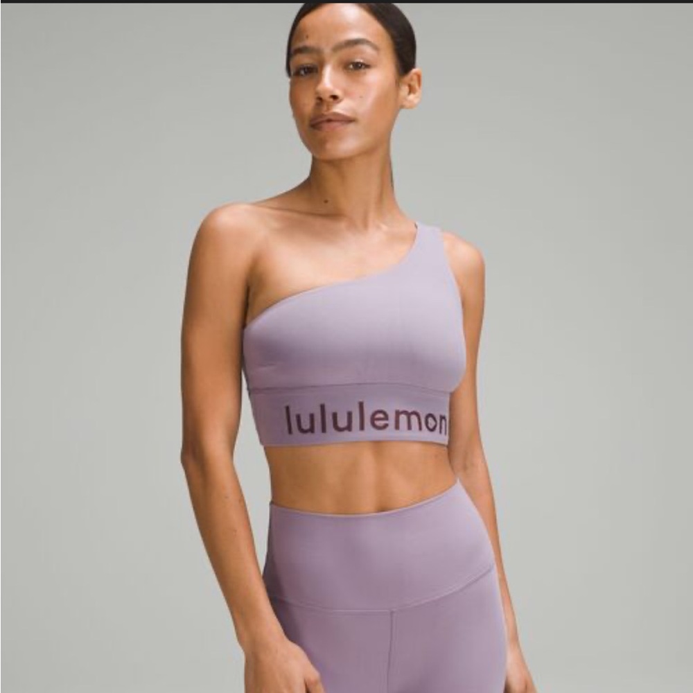 lululemon athletica Asymmetrical Sports Bra C/D- purple ash